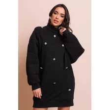 Moletom Oversized Cristais Preto Labrava