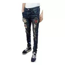 Jeans Slim-fit Masculino Novo Com Pés Rasgados