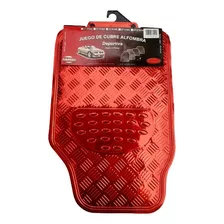 Alfombras Tuning Roja Metalizada Para Autos 4 Piezas