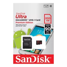 Memoria Micro Sd 200gb Sandisk Full Hd 1080p 90mb/s Factura