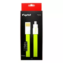 Cable Fujitel Usb A Micro Usb 1mt Plano Imantado Fx Color Verde Lima