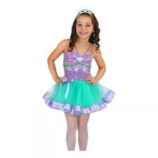 Fantasia Sereia Ariel Infantil _ Body & Saia Tutu