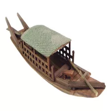 Canoa De Vela En Miniatura De Madera Antigua Para El Hogar 