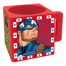 Taza Cuadrada Avengers 290 Ml Para Microondas Color Rojo