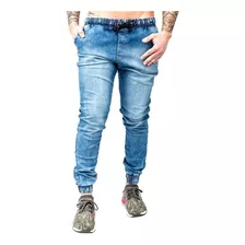 Calças Jeans Camuflada E Lisa Masculina Jogger C Punho Lycra