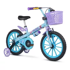 Bicicleta Infantil Frozen + 3 Anos Aro 16 Nathor 2023 Cor Azul-celeste/rosa Tamanho Do Quadro 16