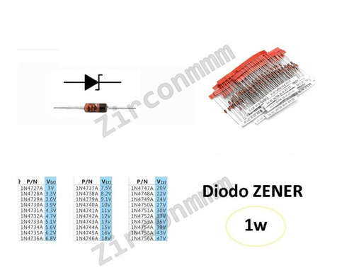 Diodo Zener 1watt (precio X 3 Unidades,varios Valores)