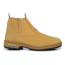 Bota Masculina Couro Botina Country Sola Borracha Costurada