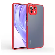 Case Funda Mate Antishock Para Xiaomi Mi 11 Lite - Rojo