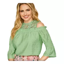 Oferta Blusa Dama Ck 991-50 Crochet Verde