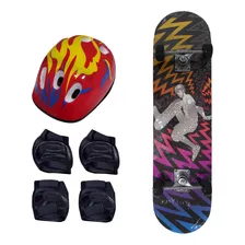 Skate Infantil Iniciante Completo Radical Com Kit Proteção