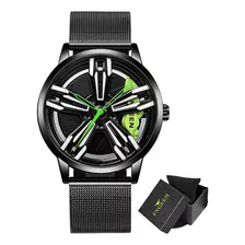 Relojes De Pulsera De Cuarzo Con Cinturón De Malla Fengeen S Color Del Fondo Verde/negro