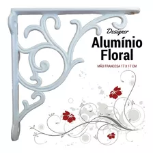 Cantoneira Antiga Mão Francesa Floral Aluminio Colonial 2und