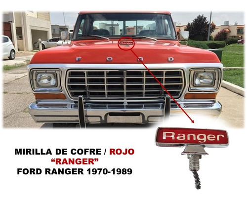 Emblema Para Cofre Ford Ranger 1970-1989 Color Negro/rojo Foto 7