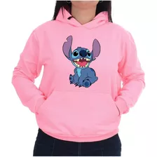 Blusa Moletom Canguru Lilo Stitch Ohana Desenho Casaco Top