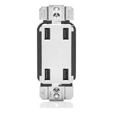 Cargador Y Tomacorriente De Pared Usb Usb4p00w Leviton