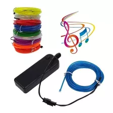 Wire Hilo 10m Luz Neon Dj Cable Tron Led Audioritmico +inver