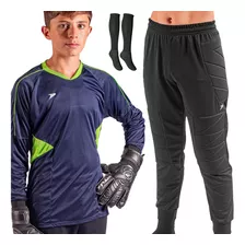 Camisa Goleiro Infantil Criança + Calça Futebol + Brinde 