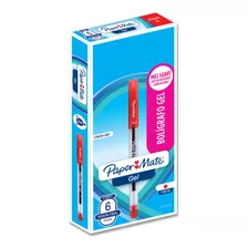 Bolígrafo Gel Paper Mate Ultrafino Rojo X6