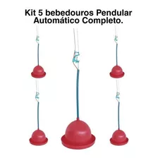Kit 5 Un. Bebedouros Aut. Pendular P/ Aves, Pintos E Galinha