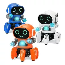 Robô Brinquedo Branco Dançarino 6 Pernas Com Sons E Luzes