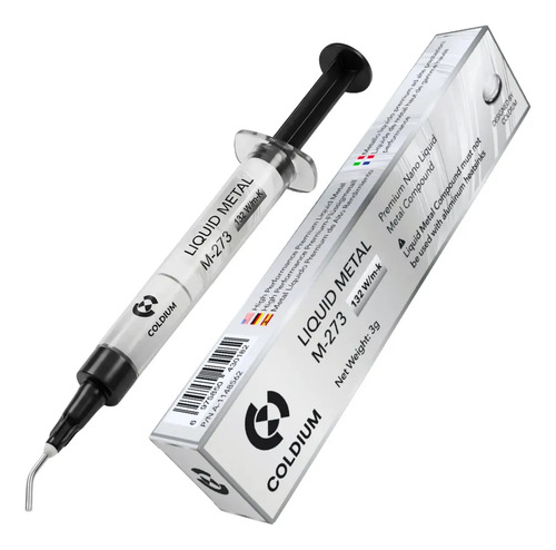 Pasta Térmica Metal Líquido Coldium M-273 3g Ultra Conductividad Para Pc, Ps5 Y Notebooks Plateado