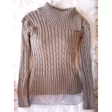 Blusa Cacharrel De Lã Tamanho P Na Cor Nude Com Gola Canoa