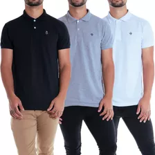 Kit 3 Camisa Polo Masculina Social Manga Curta Atacado