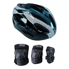 Kit Proteccion Casco Ajustable Rodilleras Coderas Y Guantes