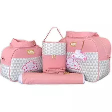 Kit Bolsa Maternidade Menina Menino Chevron Grey Premium