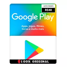 Gift Card Google Play R$40 Reais Brasil Envio Rapido