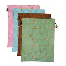 Funda Celular - Ouyatoyu 4pcs Embroidered Silk Flower Design