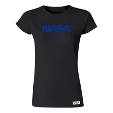 Playera Mujer Nasa Worm Blue