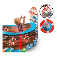 Piscina De Bolinhas Infantil Com Cesto Piratas Navios Luxo