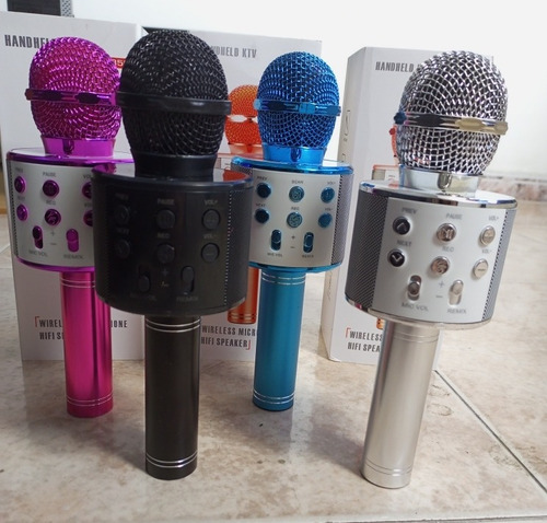 Micrófonos Cornetas W858 Karaoke Para Adultos Y Niños