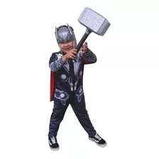 Fantasia Do Thor Com Mascara E Martelo Roupa Infantil 