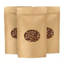 Fundas Doypack Kraft Con Ventana Para Alimentos (10x18cm)