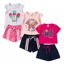 Kit 3 Conjunto Infantil Juvenil Feminino Masculino Atacado