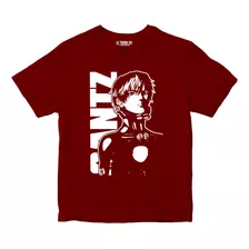 Playera Anime Gantz Kei Kurono Panel Blanco Logo Rojo V2