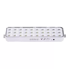 Luz De Emergencia Werke Lt2003 Led Con Batería Recargable 220v Blanca