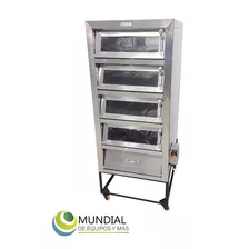 Horno Para Panadería De 4 Puertas En Vidrio. Acero