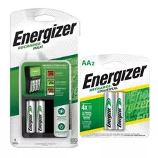 Combo Cargador Maxi+ 2 Pilas Aa Recargables Energizer