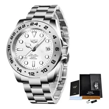 Reloj Lige De Cuarzo Para Hombre Modelo 8947 Silver White 