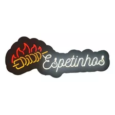 Letreiro Luminoso Espetinhos - Espetos Decoração Cor Preto 110v