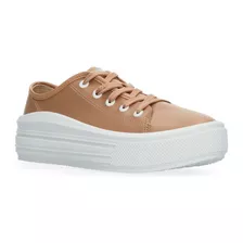 Tenis Casual Con Plataforma Color Nude Para Mujer 