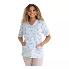 Jaleco Scrub Blusa Estampa Autismo 2 Manga Curta