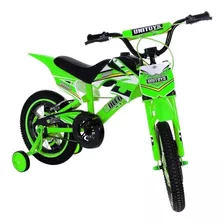 Bicicleta Verde Unitoys Moto Cross Aro 16 Freios V-brakes