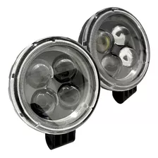 Par Farol Milha 4 Led 12v 24v 3d Redondo 12w Caminhão Moto