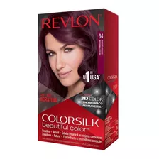 Kit Tintura Revlon Colorsilk Beautiful Color Tono 034 Borgoña Oscuro Para Cabello