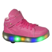 Tenis Infantil Feminino Luz Led Rodinha Luzinha Menina Moda